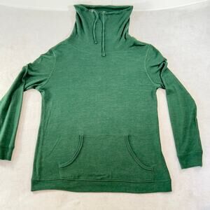 Cloud Chaser Hoodie Turtle Neck Woman M Hunter Green Long Sleeve Drawstring Neck